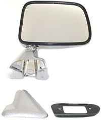 AUTOS PARTS PLUS Set Of 2 Front Mirror Manual Adjust Folding Non-Heated Chrome Right & Left Side Direct Replacement Compatible With 1987-1988 Toyota Pickup / 1987-1989 4Runner TO1320108 TO1321108