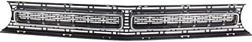 Front Grille Textured Shell And Insert With Chrome Molding Direct Replacement Compatible With 2015-2022 Dodge Challenger CH1200389 68259754AD