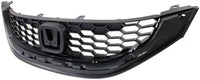 Front Grille Textured Shell And Insert Plastic Direct Replacement Compatible With 2013-2015 Honda Civic HO1200216 71121TR3A01
