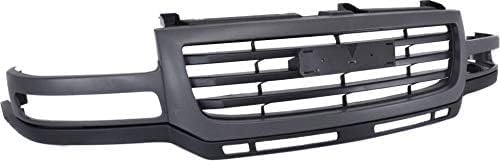 Front Grille Painted Gray Shell With Primed Insert Direct Replacement Compatible With 2003-2007 GMC Sierra 2500HD / 3500 GM1200627 19130794