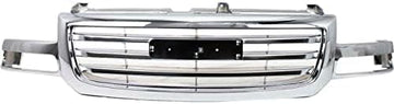 Front Grille Chrome Shell & Insert Direct Replacement Compatible With 2003-2006 GMC Sierra 1500/2003-2004 2500 19130791-PFM