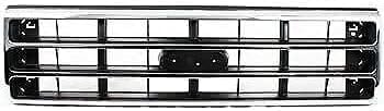 AUTOS PARTS PLUS Front Grille Chrome Shell With Primed Dark Argent Insert Direct Replacement Compatible With Ford F-Series 1989-1991 FO1200141 E9TZ8200A