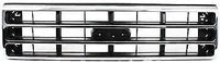 AUTOS PARTS PLUS Front Grille Chrome Shell With Primed Dark Argent Insert Direct Replacement Compatible With Ford F-Series 1989-1991 FO1200141 E9TZ8200A