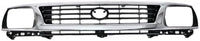 Front Grille Assembly Chrome Shell With Primed Insert Plastic Direct Replacement Compatible With 1995-1996 Toyota Tacoma TO1200193 5310035300