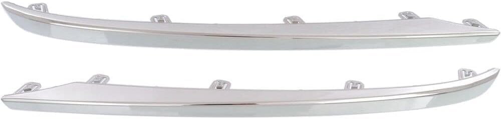 Set Of 2 Front Bumper Molding Outer Chrome Plastic Right Passenger & Left Driver Side Direct Replacement Compatible With 2015-2017 Acura TLX AC1047100 AC1046100 71121TZ3A00