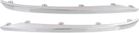 Set Of 2 Front Bumper Molding Outer Chrome Plastic Right Passenger & Left Driver Side Direct Replacement Compatible With 2015-2017 Acura TLX AC1047100 AC1046100 71121TZ3A00