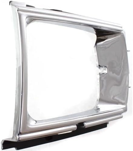 Set Of 2 Front Headlight Door Bezel Chrome Plastic Right Passenger & Left Driver Side Direct Replacement Compatible With 1984-1986 Toyota 4Runner / Pickup TO2513102 TO2512102