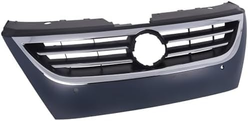 Front Grille Primed Shell And Insert With Chrome Molding Plastic Direct Replacement Compatible Wit 2009-2012 Volkswagen CC / 2009-2010 Passat CC VW1200145 3C8853651QGRU