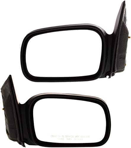 Set Of 2 Front Mirror Manual Adjust Non-Folding & Heated Textured Plastic Right Passenger & Left Driver Side Direct Replacement Compatible With 2006-2011 Honda Civic HO1321224