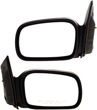 Set Of 2 Front Mirror Manual Adjust Non-Folding & Heated Textured Plastic Right Passenger & Left Driver Side Direct Replacement Compatible With 2006-2011 Honda Civic HO1321224