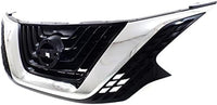 Front Grille Chrome Shell With Primed Insert Plastic Direct Replacement Compatible With 2015-2018 Nissan Murano NI1200278 623109UA8A