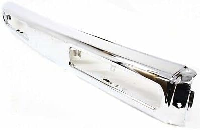 Front Bumper + End Caps Chrome Steel + Fog Lamp Moldings Bezel Primed Right Passenger & Left Driver Side Direct Replacement Compatible With 1993-1996 Nissan Pickup NI1002101 NI1005134