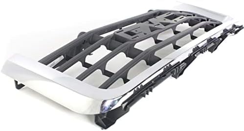 Front Grille Chrome Shell With Textured Gray Insert Direct Replacement Compatible With 2007-2010 GMC Sierra GM1200613 25825523