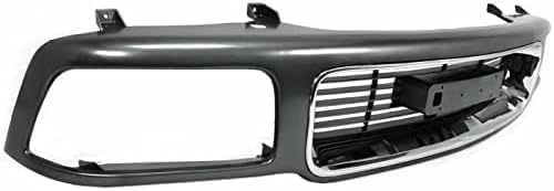 Front Grille Silver Shell And Painted Gray Insert Direct Replacement Compatible With 1994-1997 GMC Sonoma / 1995-1997 Jimmy GM1200355 15647633