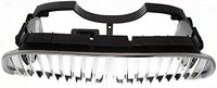 Front Grille Chrome Shell With Silver Insert Direct Replacement Compatible With 1998-2002 Lincoln Town Car FO1200349 XW1Z8200AA