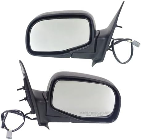 Set of 2 Front Power Mirror Manual Folding Non-Heated Textured Right Passenger & Left Driver Side Direct Replacement Compatible With 1993-2005 Ford Ranger FO1320206 FO1321206