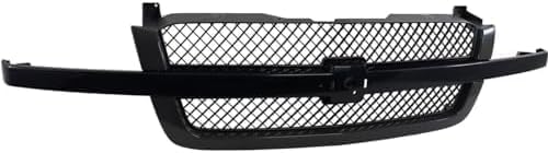Front Grille Primed Shell & Center Bar With Gray Insert Direct Replacement Compatible With 2003-2007 Chevrolet Silverado 1500 GM1200557 19168630