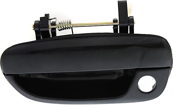 Set of 2 Front Exterior Door Handle Smooth Black Plastic Left Driver & Right Passenger Side Direct Replacement Compatible with 2000-2006 Hyundai Accent HY1311101 HY1310101