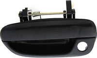 Set of 2 Front Exterior Door Handle Smooth Black Plastic Left Driver & Right Passenger Side Direct Replacement Compatible with 2000-2006 Hyundai Accent HY1311101 HY1310101