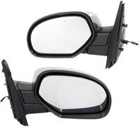 Set Of 2 Front Power Mirror Manual Folding Heated Chrome Right & Left Side Direct Replacement Compatible With 2007-2013 Chevrolet Silverado / 2007-2014 Suburban Avalanche Sierra 1500
