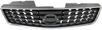 Front Grille Chrome Shell With Painted Dark Silver Black Insert Plastic Direct Replacement Compatible With 2008-2009 Nissan Sentra NI1200248 62070ZE90A