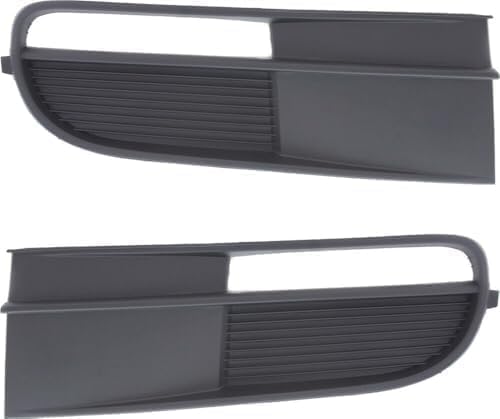 Set Of 2 Front Fog Light Cover Primed Without Chrome Molding Left Driver & Right Passenger Side Direct Replacement Compatible With 2012-2019 Volkswagen Beetle VW1039128 VW1038128