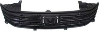 Front Bumper Upper Grille Primed Shell And Insert Plastic Direct Replacement Compatible With 2010-2011 Honda Insight HO1200208 71121TM8G01