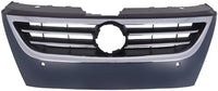 Front Grille Primed Shell And Insert With Chrome Molding Plastic Direct Replacement Compatible Wit 2009-2012 Volkswagen CC / 2009-2010 Passat CC VW1200145 3C8853651QGRU
