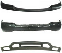 Front Bumper + Upper Cover Primed + Lower Valance Air Deflector Textured Direct Replacement Compatible With 1999-2002 GMC Sierra / 2001-2006 Yukon 1500 2500 GM1051105 GM1092169