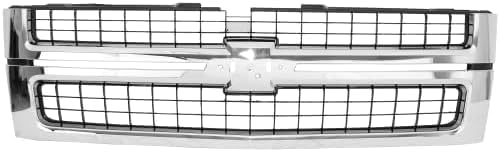 Front Grille Chrome Shell With Textured Insert Direct Replacement Compatible With 2007-2010 Chevrolet Silverado 2500 3500HD GM1200608 25825521