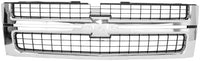 Front Grille Chrome Shell With Textured Insert Direct Replacement Compatible With 2007-2010 Chevrolet Silverado 2500 3500HD GM1200608 25825521