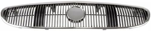 Front Grille Chrome Shell & Primed Insert Plastic Direct Replacement Compatible With 1997-2002 Buick Century GM1200405 10424876