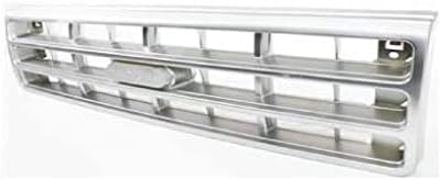 Front Grille Assembly Painted Silver Shell And Insert Direct Replacement Compatible With 1989-1991 Ford F-Series FO1200142 E9TZ8200C