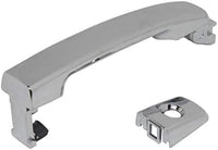Front Exterior Door Handle Chrome Plastic Left Driver Side Direct Replacement Compatible with 2004-2008 Nissan Maxima / 2005-2015 Frontier NI1310120 80607EA05A 8282282Z60