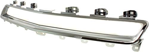 Front Upper Grille Primed Shell And Insert + Molding Chrome Direct Replacement Compatible With 2008-2012 Chevrolet Malibu GM1200601 GM1210114 15823699 15823701