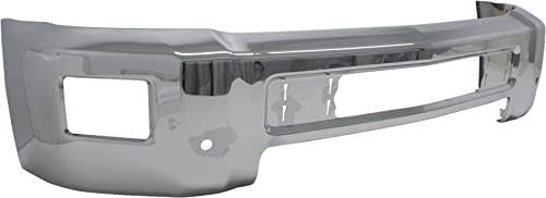 Front Bumper Chrome Steel with Fog Light Holes Direct Replacement Compatible with 2015-2019 Chevrolet Silverado 2500/3500 HD GM1002850 23229369