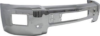 Front Bumper Chrome Steel with Fog Light Holes Direct Replacement Compatible with 2015-2019 Chevrolet Silverado 2500/3500 HD GM1002850 23229369