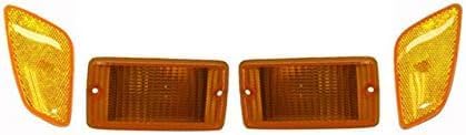 Front Turn Signal Light with Side Marker Lamp 4-Piece Kit Left Driver & Right Passenger Side Direct Replacement Compatible With 2001-2006 Jeep Wrangler CH2520141 CH2550120