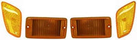 Front Turn Signal Light with Side Marker Lamp 4-Piece Kit Left Driver & Right Passenger Side Direct Replacement Compatible With 2001-2006 Jeep Wrangler CH2520141 CH2550120