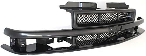 Front Grille Primed Shell With Mesh Insert Plastic Direct Replacement Compatible With 1999-2003 Chevrolet S10 / 2001-2005 Blazer GM1200413 12471853