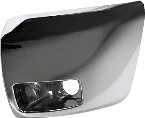Front Bumper End Caps Chrome With Fog Lights Assembly Plastic Left Driver & Right Passenger Side Direct Replacement Compatible With 2007-2013 Chevrolet Silverado 1500