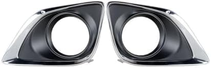 Set Of 2 Front Fog Light Molding Chrome Left Driver & Right Passenger Side Direct Replacement Compatible With 2013-2016 Toyota Venza TO1039183 TO1038183 520300T010 520400T010