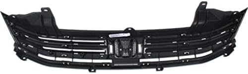 Front Bumper Upper Grille Primed Shell And Insert Plastic Direct Replacement Compatible With 2010-2011 Honda Insight HO1200208 71121TM8G01