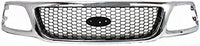 Front Grille Chrome Shall And Honeycomb Insert Direct Replacement Compatible With 1999-2003 Ford F-150/1999 F-250 FO1200404 3L3Z8200BB