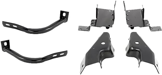 Front Bumper Primed Steel + Grille + Upper Cover + Lower Valance + Brackets + Headlights + Fog Lamps Left & Right Direct Replacement Compatible With 2003-2006 Chevrolet Silverado 1500