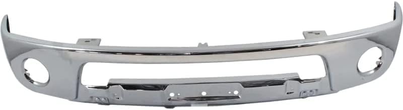 Front Bumper Chrome Steel + Upper Cover + Lower Valance Primed + Stay Bracket Left Driver & Right Passenger Side Direct Replacement Compatible With 2009-2017 Nissan Frontier NI1002143