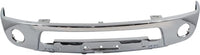 Front Bumper Chrome Steel + Upper Cover + Lower Valance Primed + Stay Bracket Left Driver & Right Passenger Side Direct Replacement Compatible With 2009-2017 Nissan Frontier NI1002143