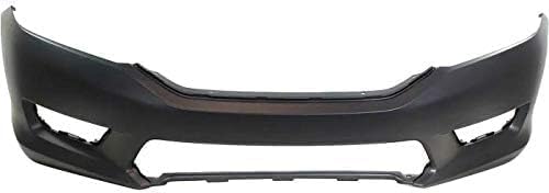 Front Bumper Cover Primed + Upper & Lower Grille Textured Direct Replacement Compatible With 2013-2015 Honda Accord HO1000288 HO1036114 HO1200214 04711T2AA90ZZ 71103T2AA00 71121T2FA01