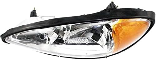 Set Of 2 Front Headlight Assembly Right Passenger & Left Driver Side Direct Replacement Compatible With 1999-2005 Pontiac Grand Am GM2502196 GM2503196 22672207 22672208
