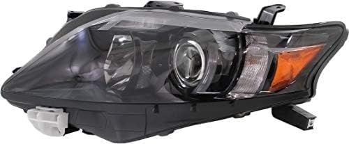 Set Of 2 Front Head Light Assembly With Black Interior Plastic Left Driver & Right Passenger Side Direct Replacement Compatible With 2010-2012 Lexus RX350 LX2503155 LX2502155
